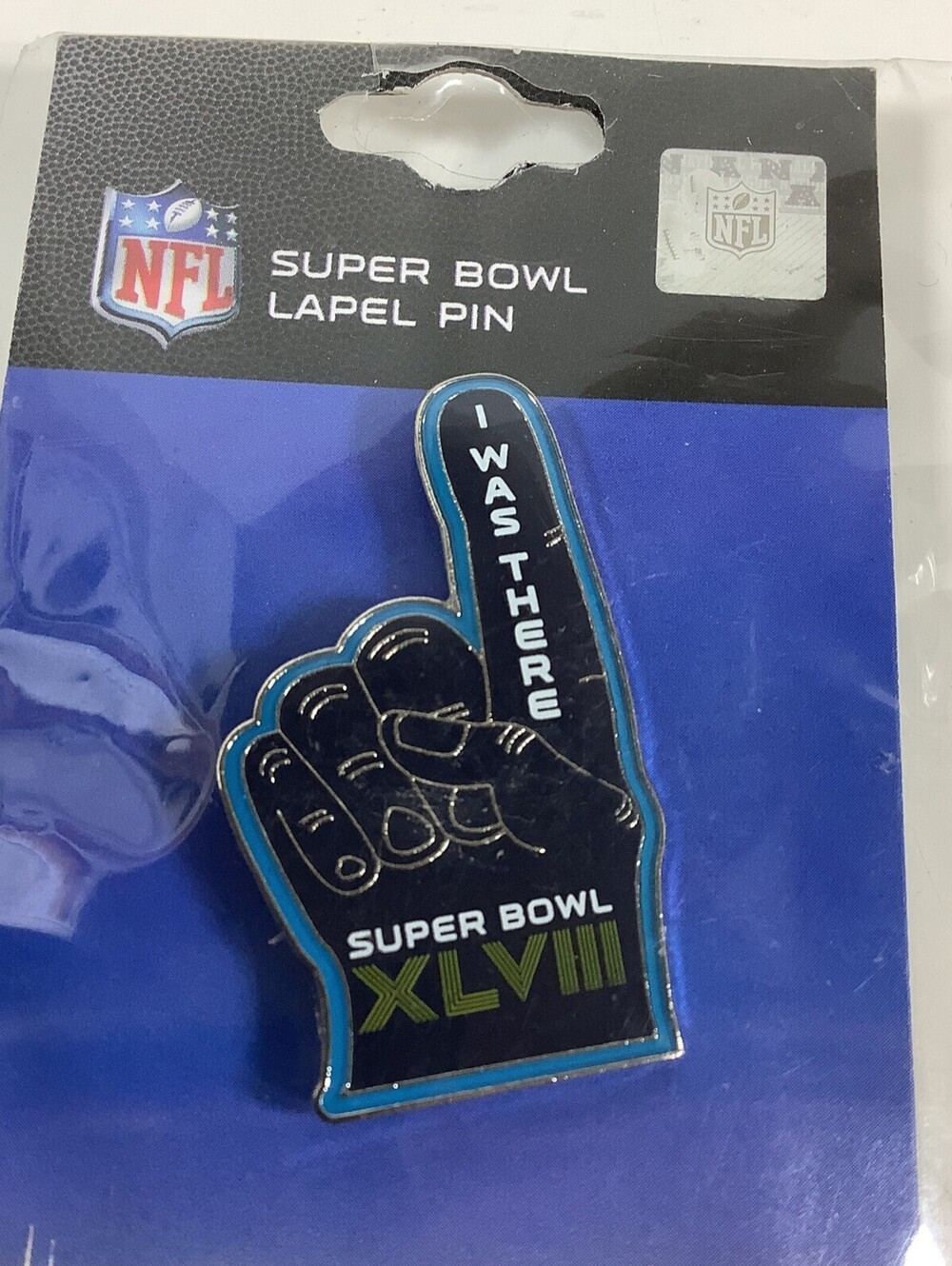2 PACK NFL Super Bowl (48) XLVIII - "I WAS THERE" Foam Finger Style Lapel Pin